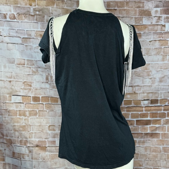 Affliction Women’s Rhinestone Fringe Graphic Short Sleeve T-Shirt- Various -NWT - Picture 8 of 10